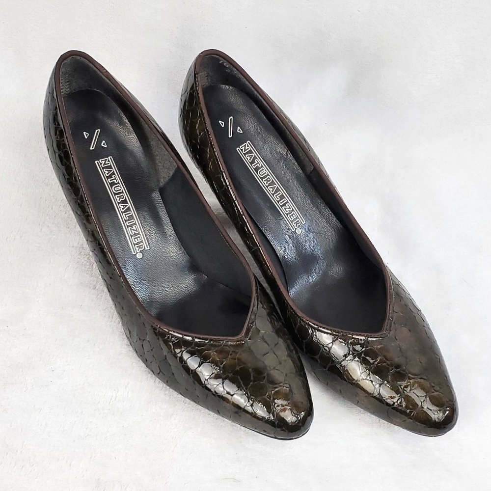 Naturalizer Heels - Crocodile Pattern Brown